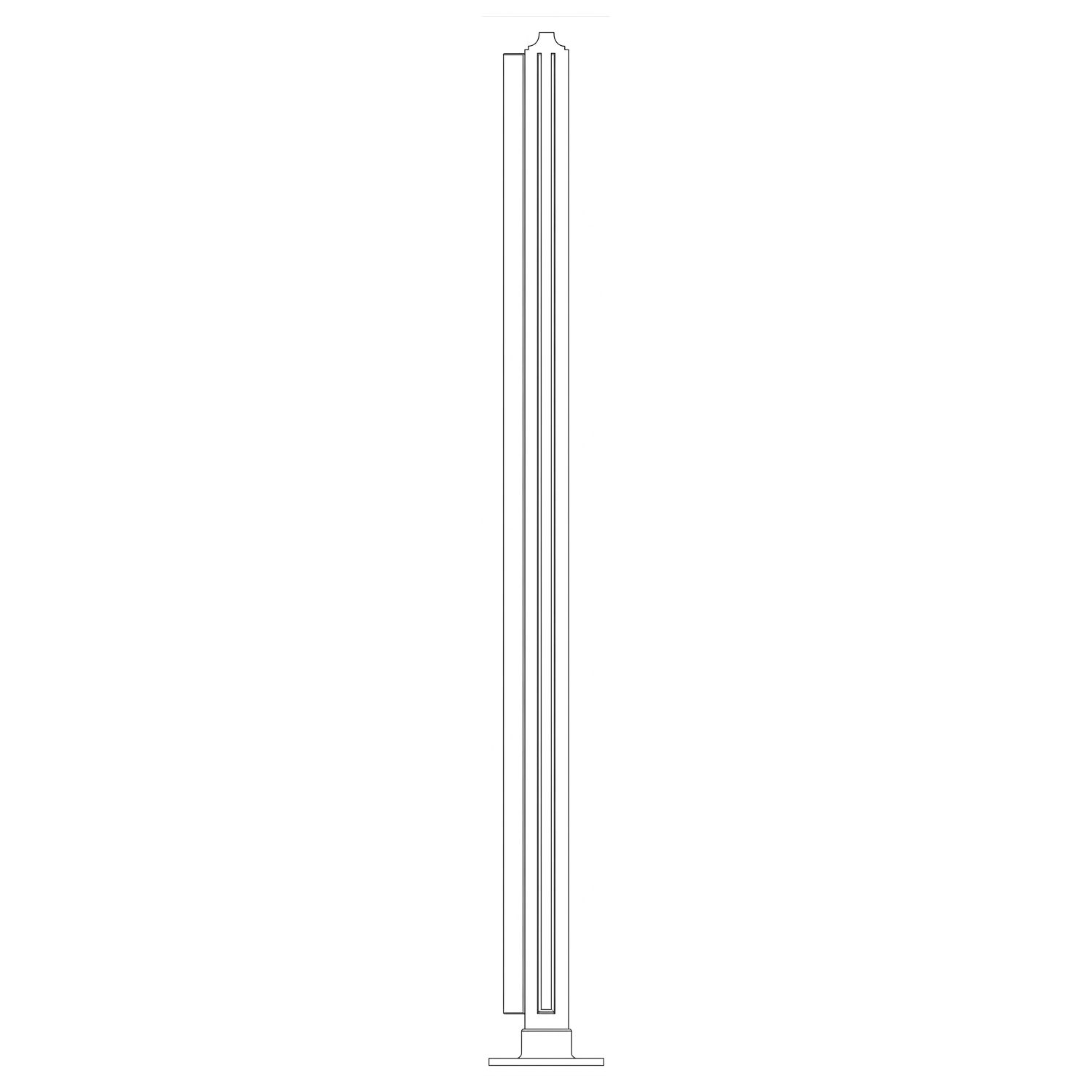 Square Corner Post for 1/4" Glass Polished Brass