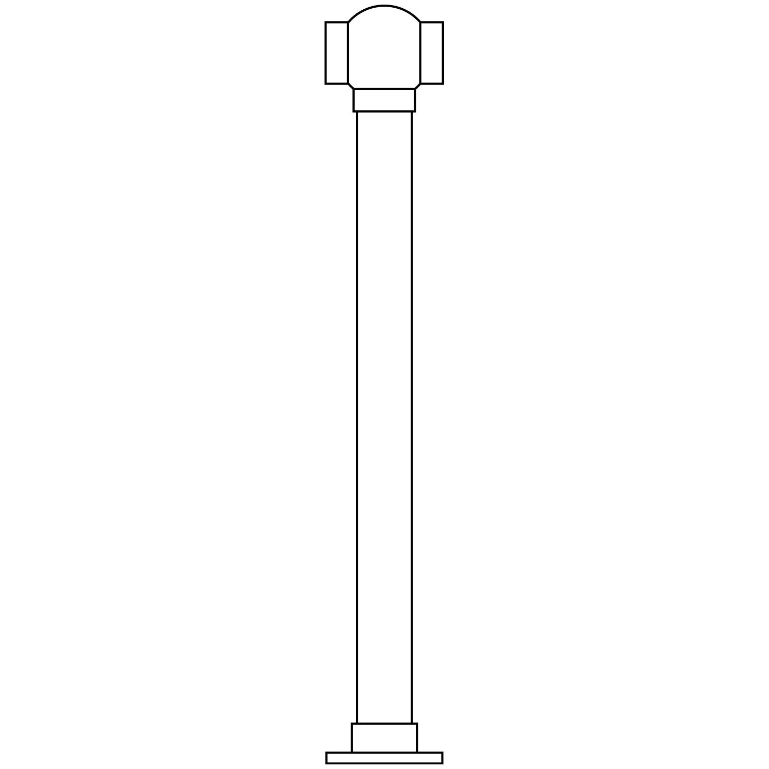 Single Ball Center Post for 1-1/2" Tubing Polished Brass 36"