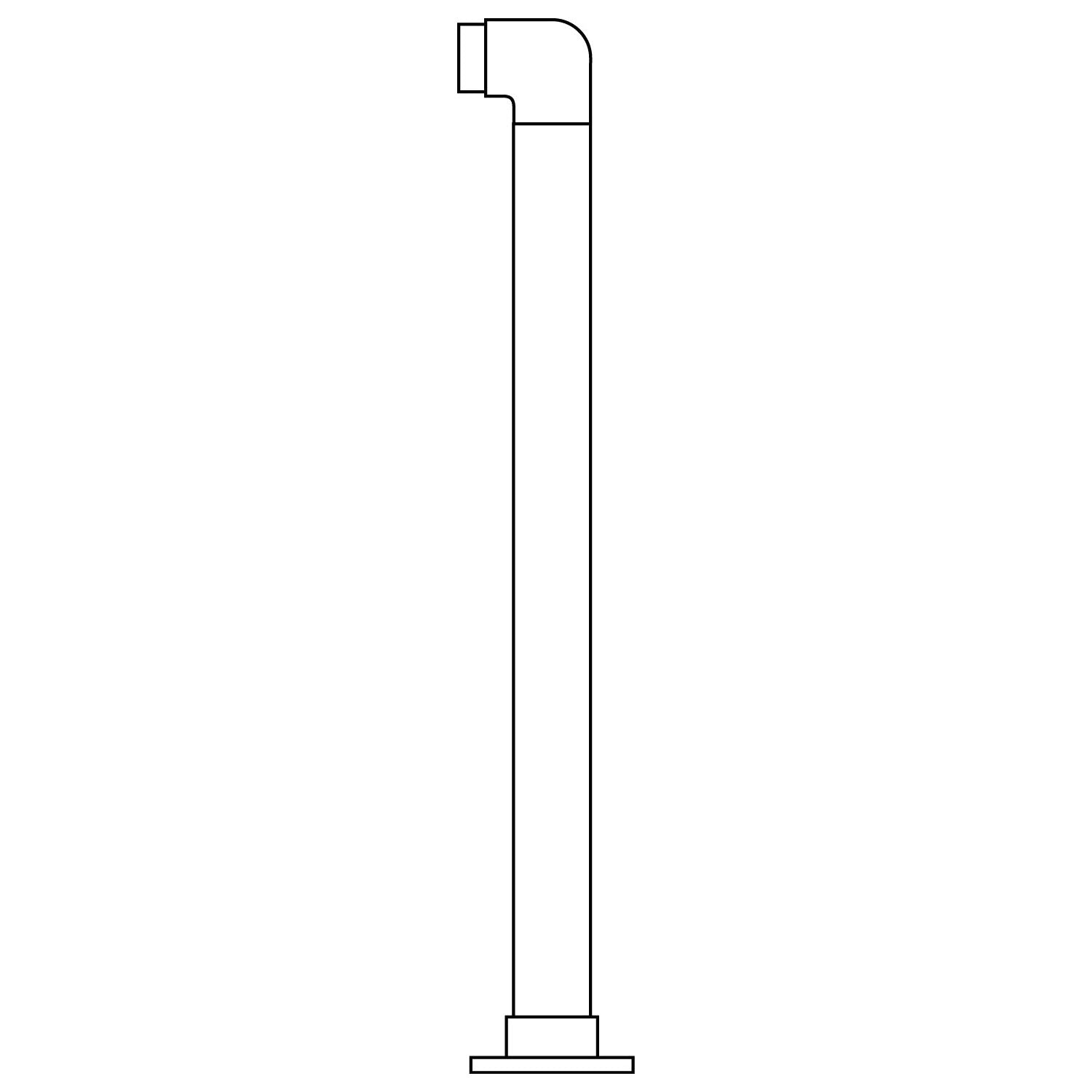 Single Flush End Post for 2" Tubing Polished Brass 36"
