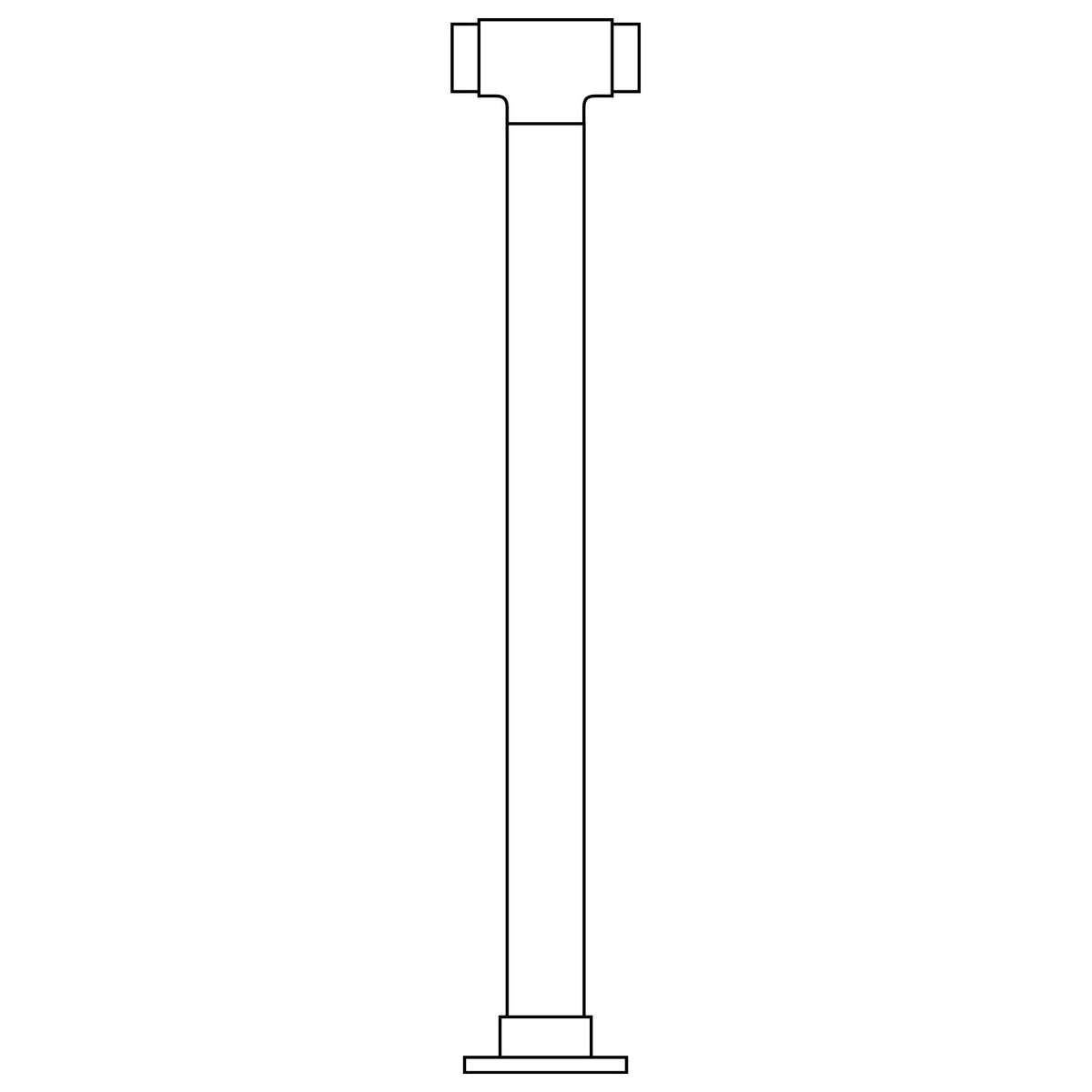 Lavi Single Flush Center Post for 1-1/2 in. Tubing Polished Brass 36 in.