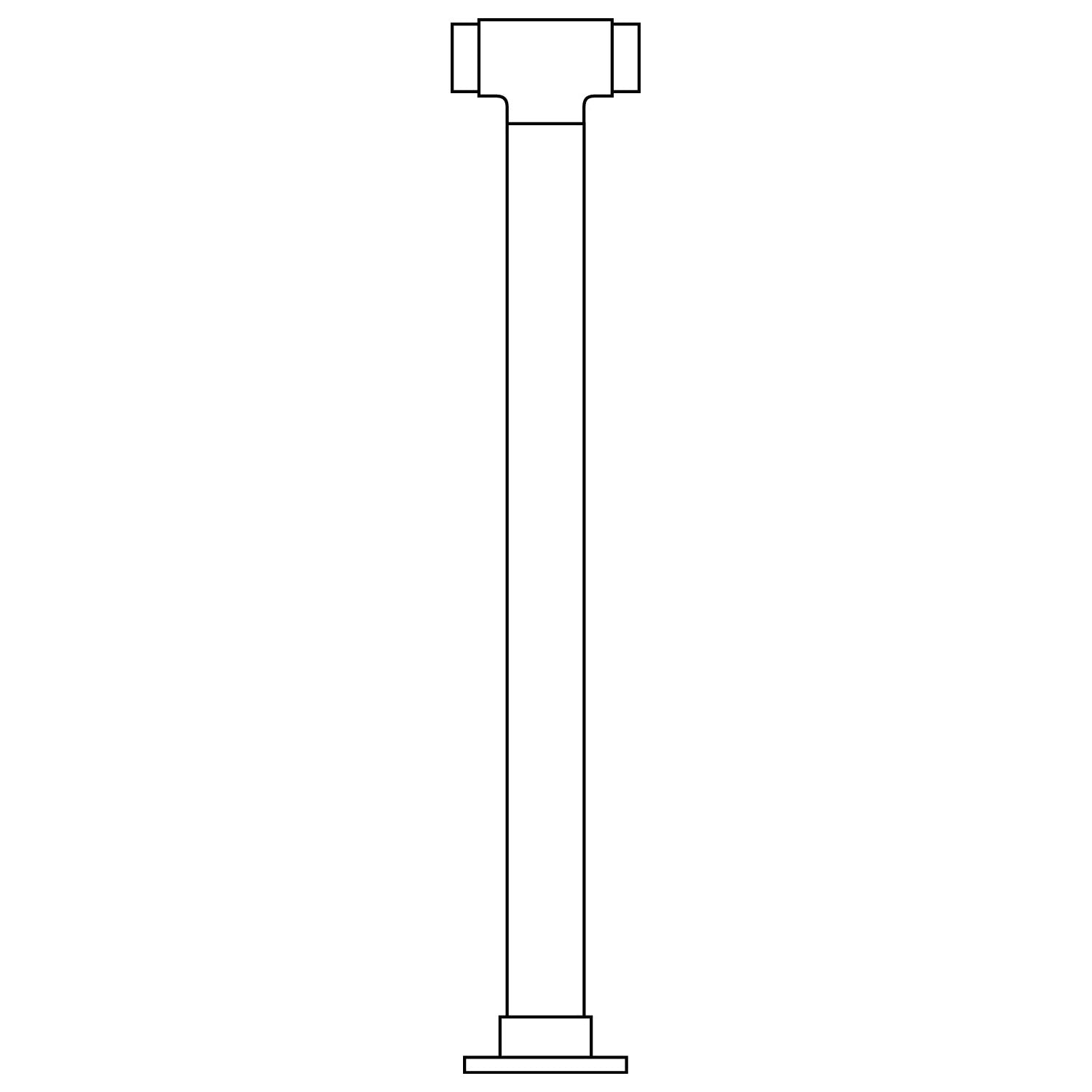 Single Flush Center Post for 1-1/2" Tubing Polished Brass 36"