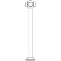 Single Ball Tee Post for 2" Tubing Polished Brass 36"