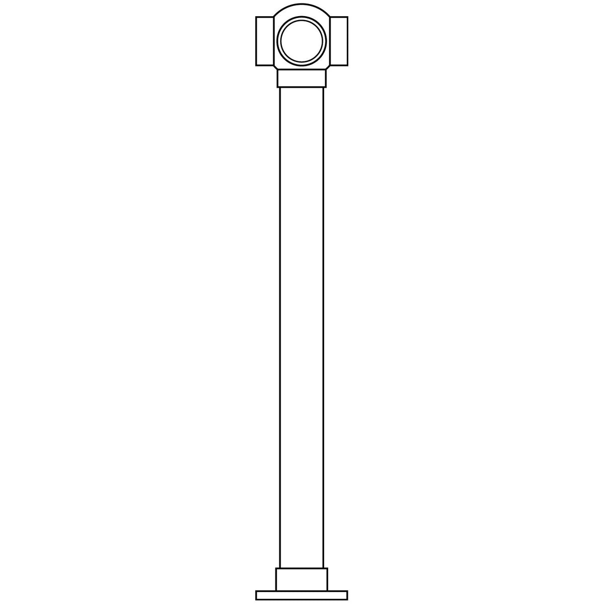 Lavi Single Ball Tee Post for 2 in. Tubing Polished Brass 36 in.