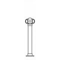 Single 135 Degree Ball Corner Post for 2" Tubing Polished Stainless Steel 36"
