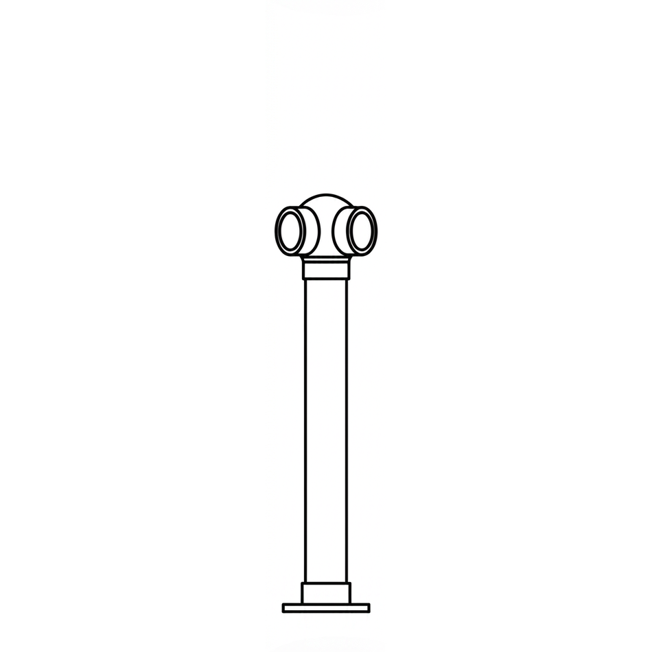 Single 135 Degree Ball Corner Post for 2" Tubing Polished Stainless Steel 36"