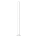 1/4" Dome End Post for 2" Tubing Satin Stainless Steel