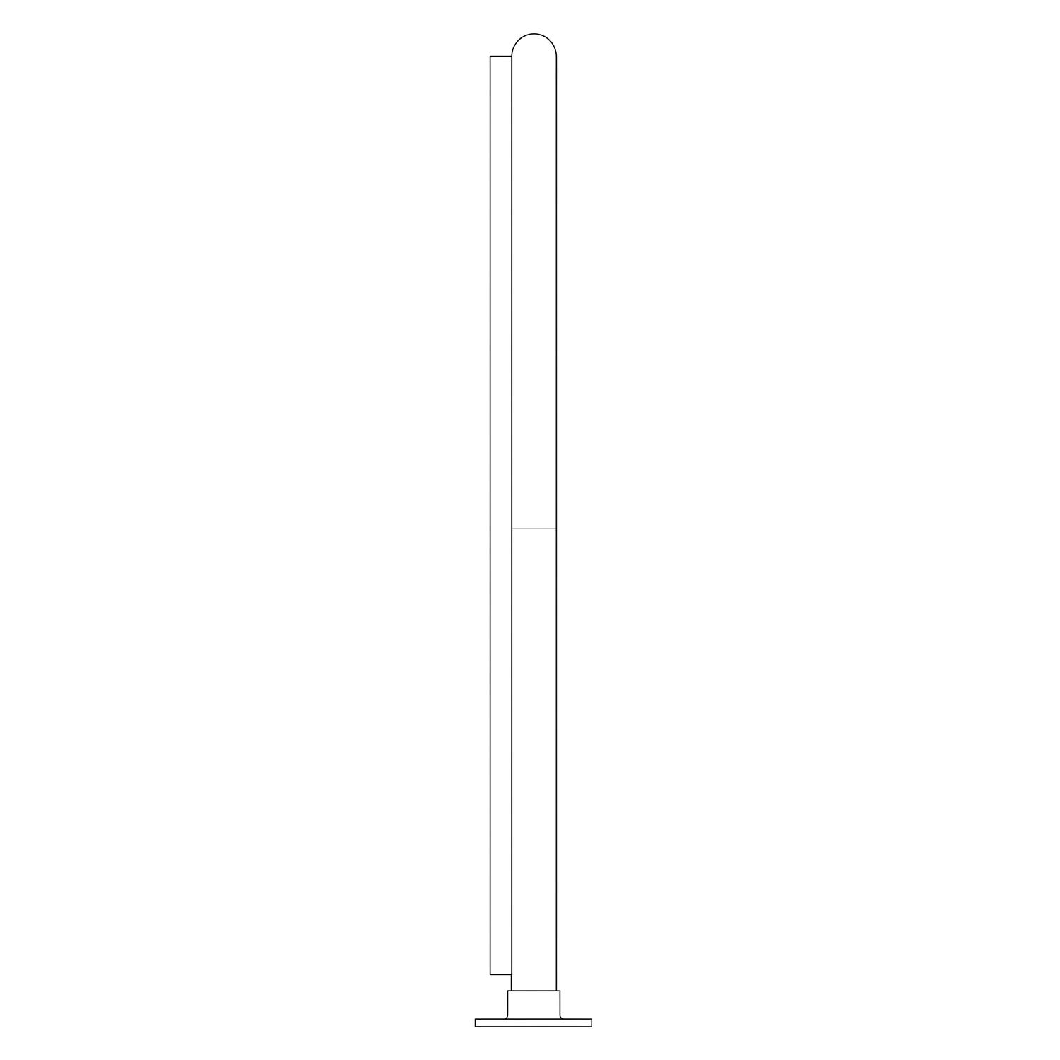 1/4" Dome End Post for 2" Tubing Satin Stainless Steel