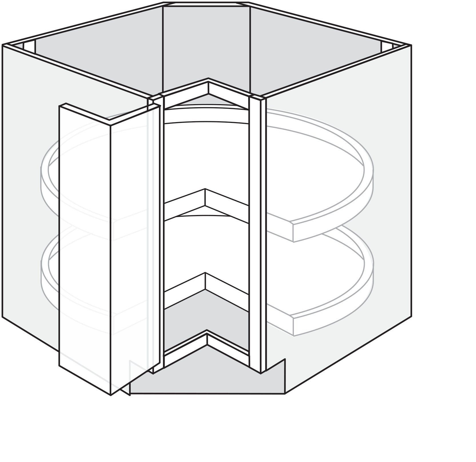 Lazy Susan Base Cabinet 36 W X 34-1\2 H X 36 D - Contemporary by TA Cabinetry