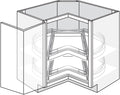 Lazy Susan Base w\ 2 Drawer 36 W X 34-1\2 H X 24 D (top & bottom) - Trenton Recessed by JSI