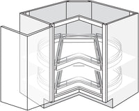 Lazy Susan Base w\ 2 Drawer 36 W X 34-1\2 H X 24 D (top & bottom) - Amesbury Recessed by JSI