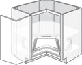 Lazy Susan Base w\ 1 Drawer 36 W X 34-1\2 H X 24 D (TOP) - Upton Slab by JSI