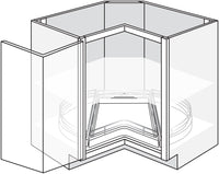 Lazy Susan Base w\ 1 Drawer 36 W X 34-1\2 H X 24 D (TOP) - Amesbury Recessed by JSI