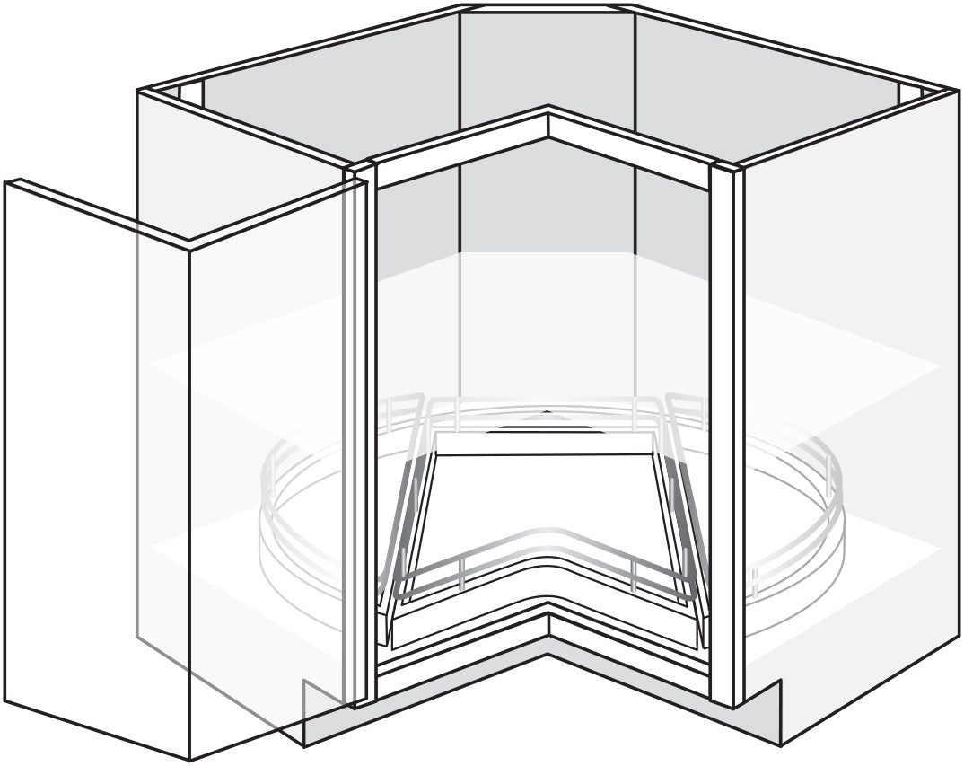 Lazy Susan Base w\ 1 Drawer 36 W X 34-1\2 H X 24 D (TOP) - Upton Slab by JSI