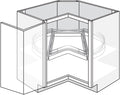 Lazy Susan Base w\ 1 Drawer 36 W X 34-1\2 H X 24 D (TOP) - Dover by JSI