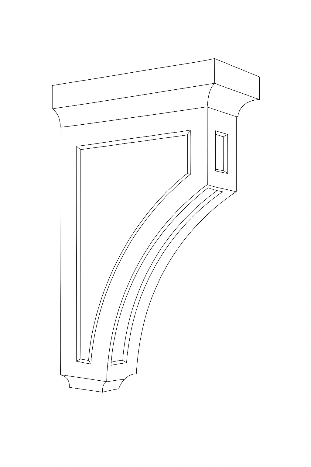 Corbel 3-1\2 W X 12-1\5 H X 8 D - Contemporary by TA Cabinetry
