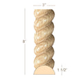 Medium Traditional Finial, 1 3/4''w x 3 1/8''h x 7/8''d, (accepts up to 1 1/2"w x 3/4"d) Maple