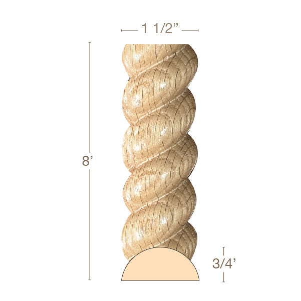 Medium Traditional Crown, 2 1/2''w x 11/16''d x 8' length Cherry