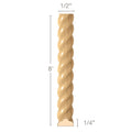 Reed and Leaf with Bead, 3 1/4''w x 13/16''d Poplar