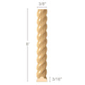 Reed and Ribbon (Repeats 8), 2 3/4''w x 1 1/8''d Poplar