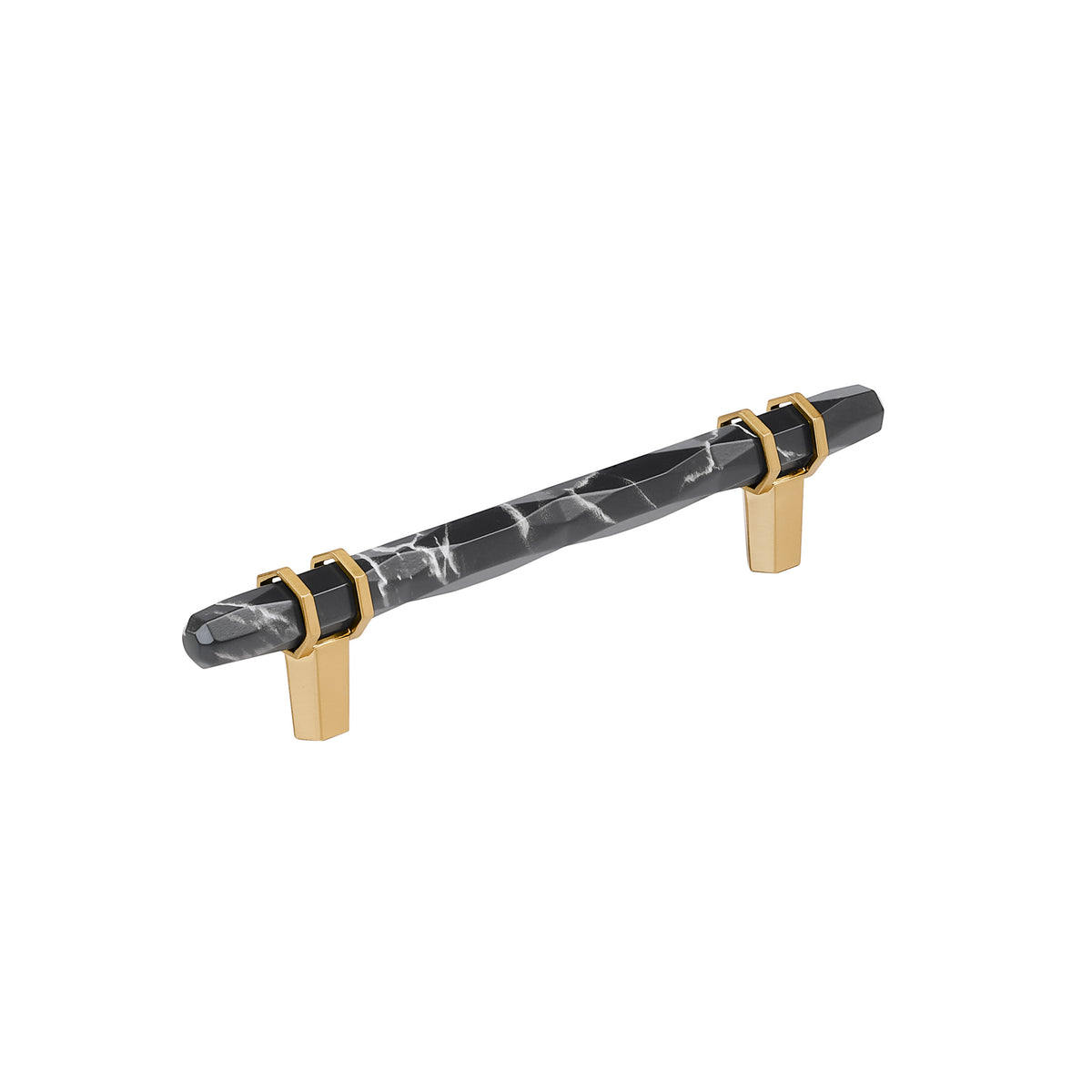 Amerock Carrione Pull 5-1/16 in. Center-to-Center Marble Black/Champagne Bronze