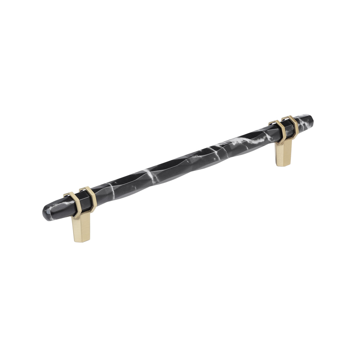 Amerock Carrione Pull 8" Center-to-Center Marble Black/Golden Champagne