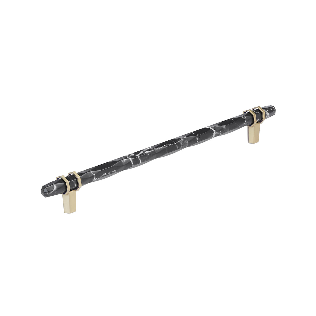 Amerock Carrione Pull 10-1/16" Center-to-Center Marble Black/Golden Champagne