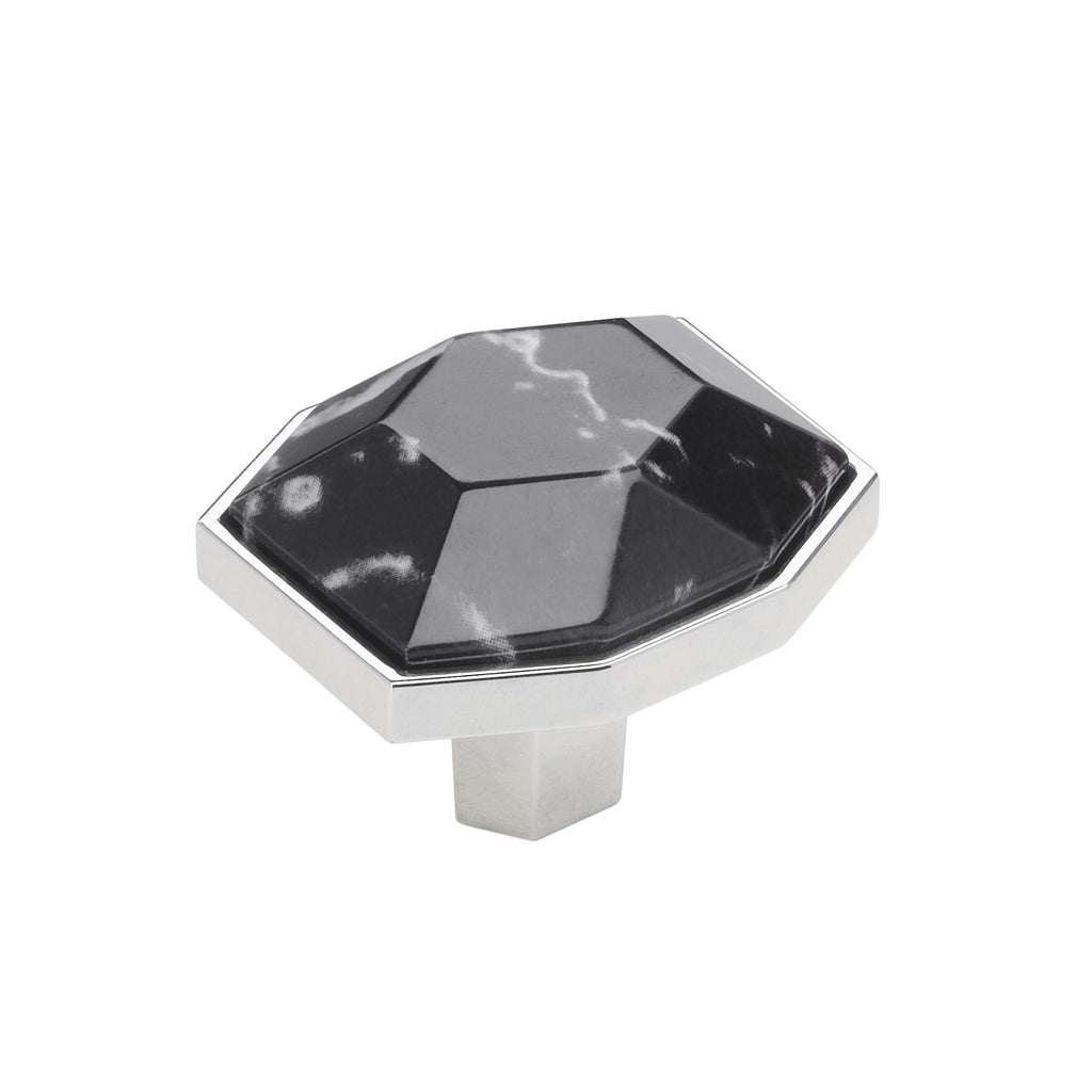 Amerock Carrione Knob  Black/Polished Chrome 1-5/8" Diameter