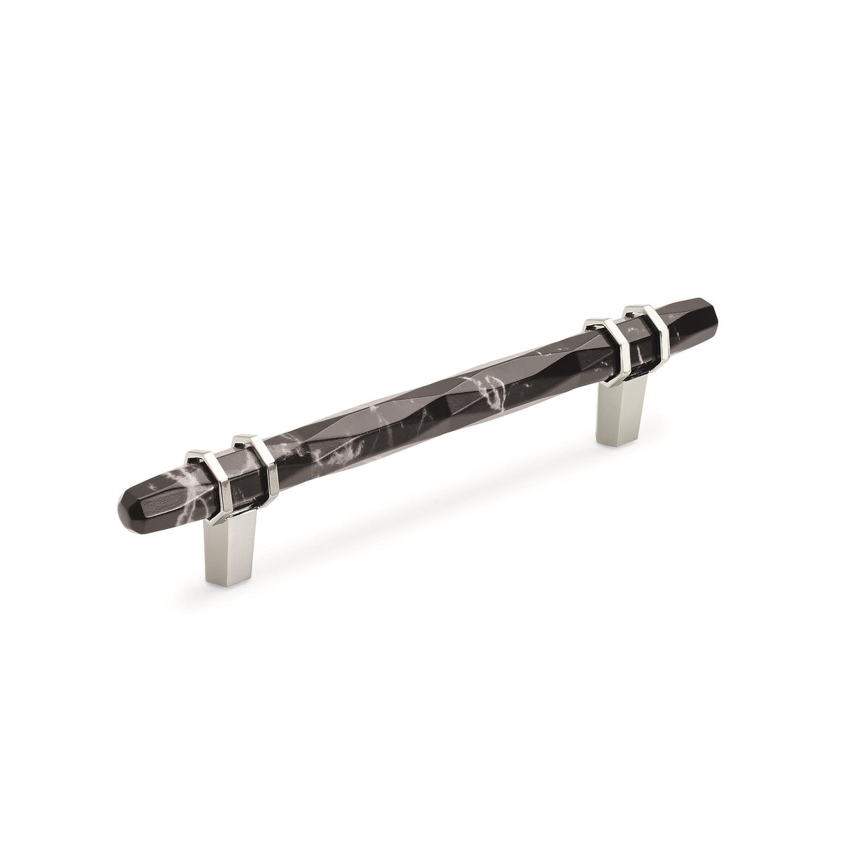 Amerock Carrione Pull 5-1/16 in. Center-to-Center Marble Black/Polished Nickel