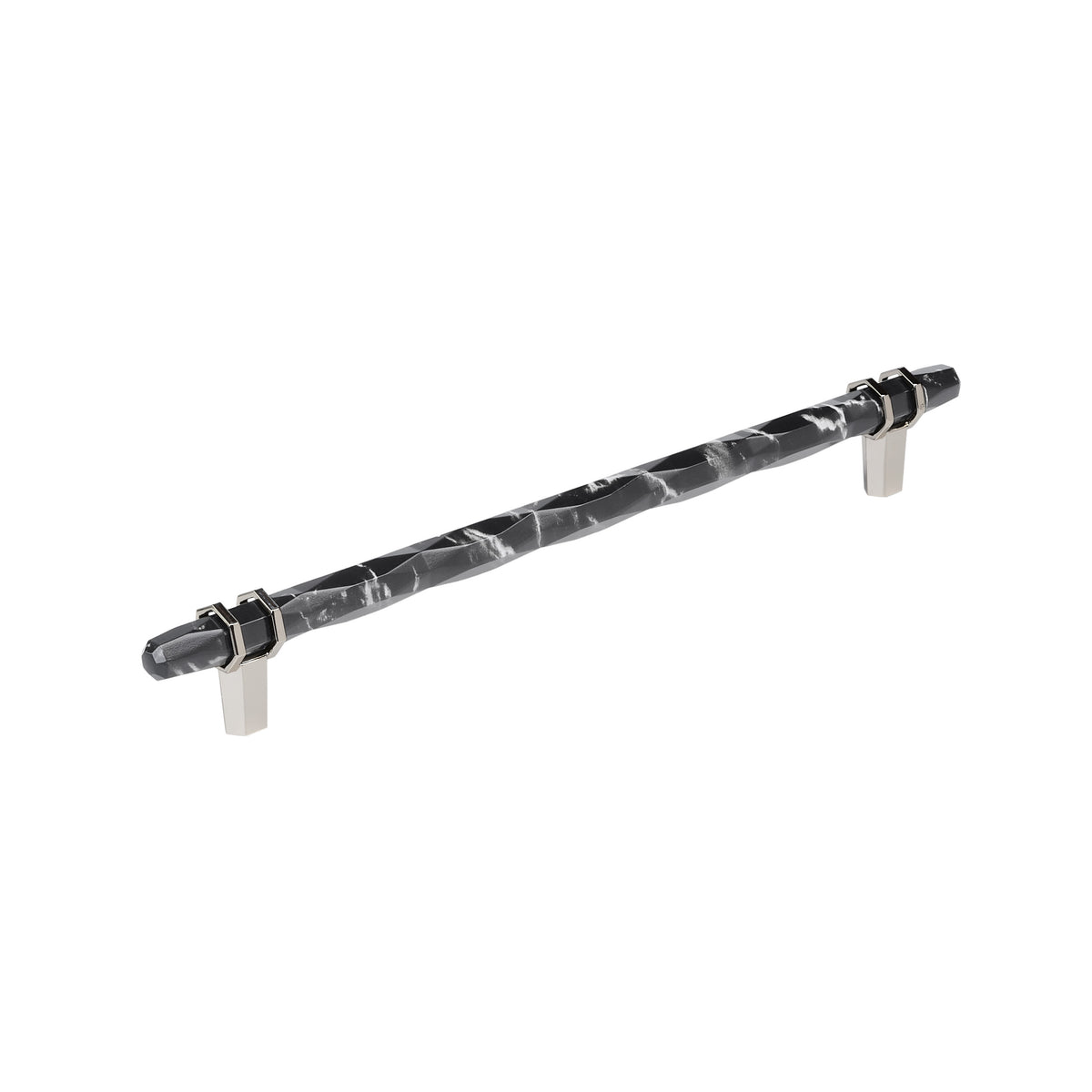 Amerock Carrione Pull 10-1/16" Center-to-Center Marble Black/Polished Nickel