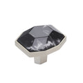 Amerock Carrione Knob  Marble Black/Satin Nickel 1-5/8" Diameter