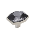 Amerock Carrione Knob  Marble Black/Satin Nickel 1-5/8" Diameter