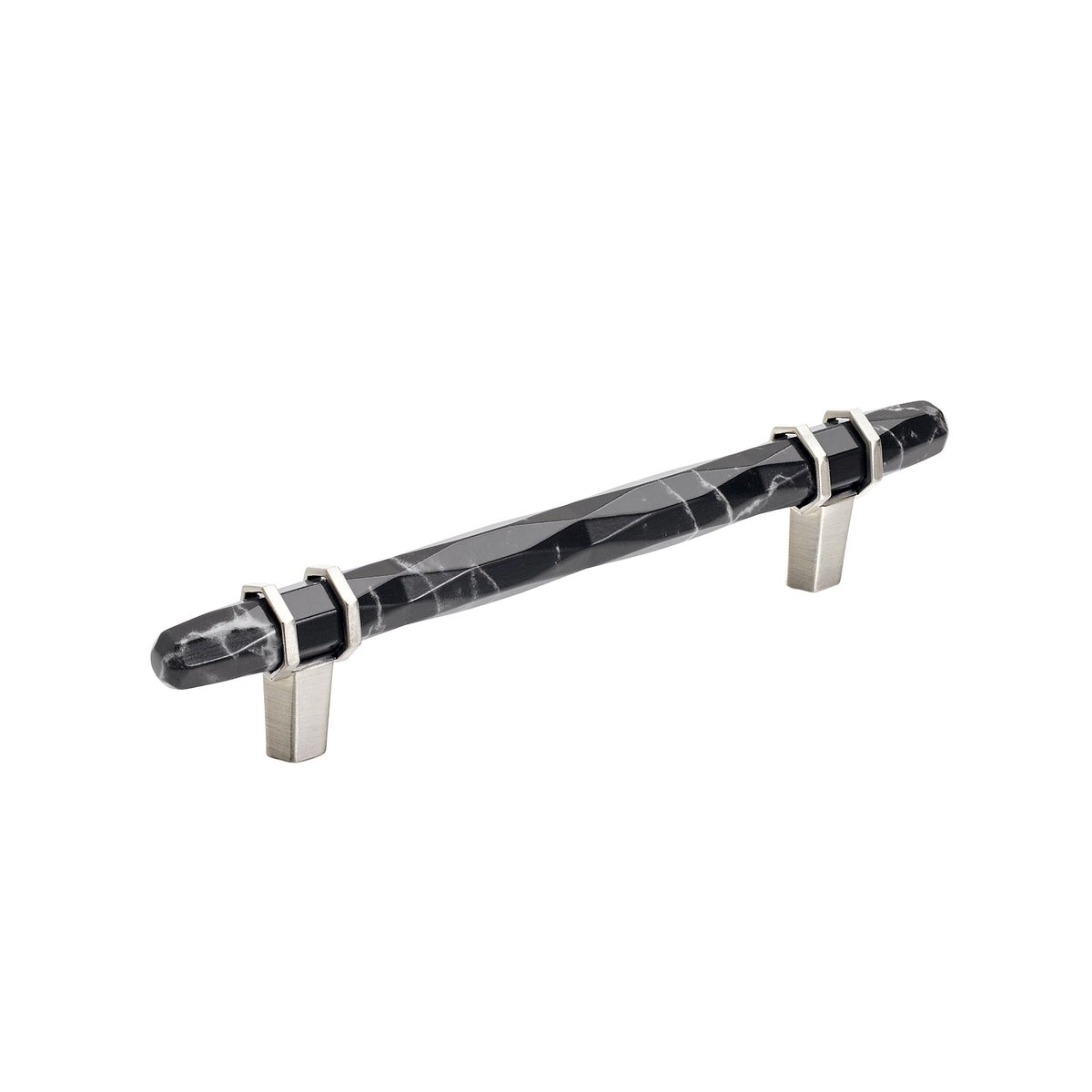 Amerock Carrione Pull 5-1/16 in. Center-to-Center Marble Black/Satin Nickel