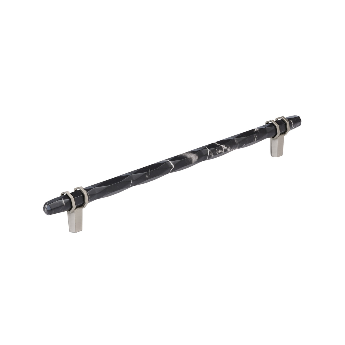 Amerock Carrione Pull 10-1/16" Center-to-Center Marble Black/Satin Nickel