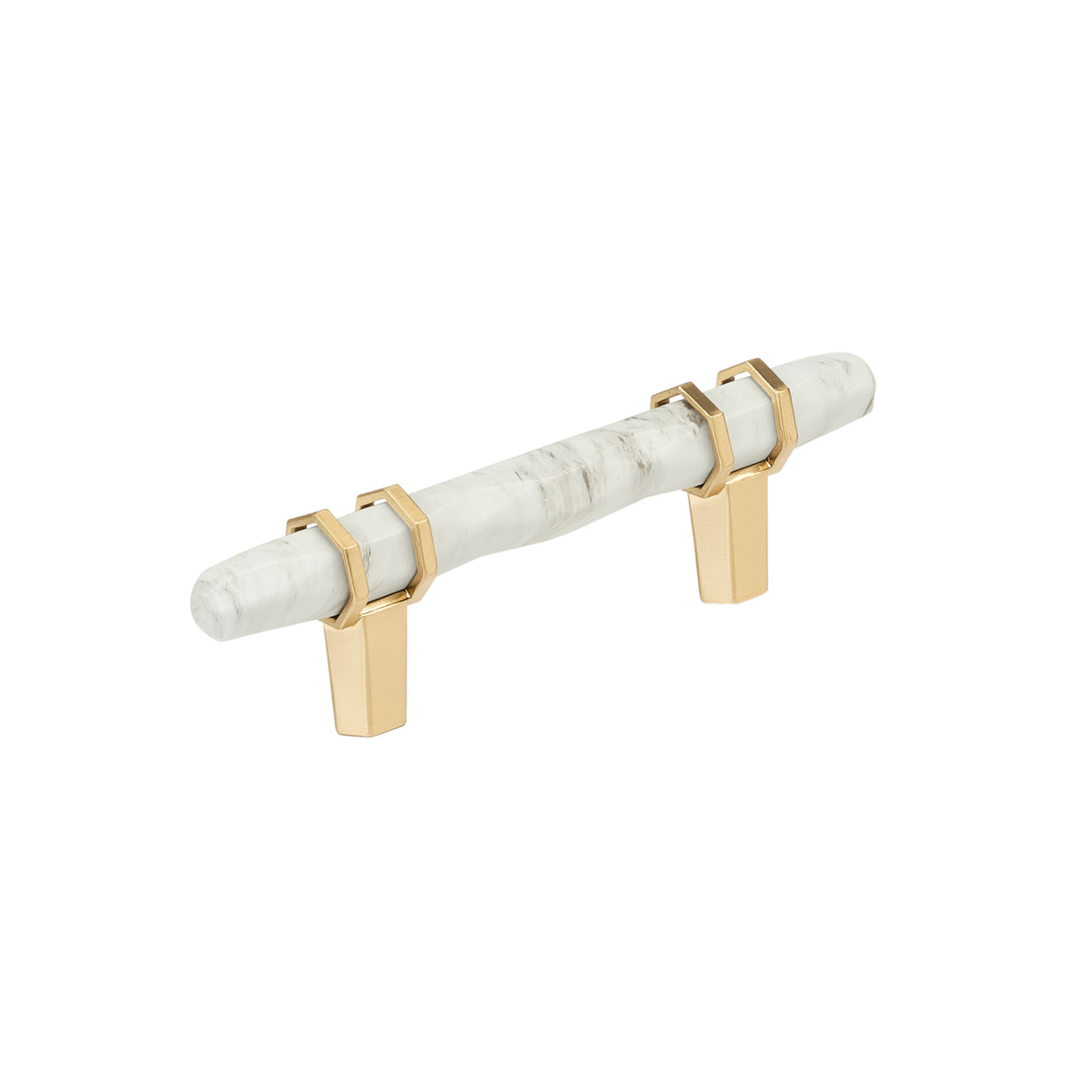 Amerock Carrione Pull 3 in. Center-to-Center White/Champagne Bronze