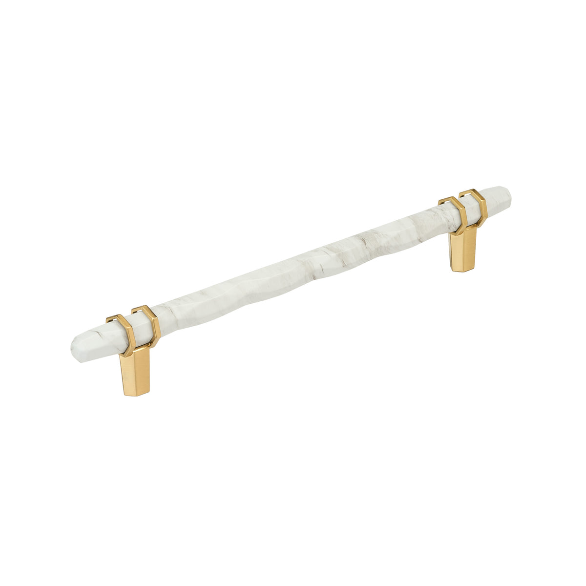 Amerock Carrione Pull 8" Center-to-Center White/Champagne Bronze