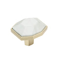 Amerock Carrione Knob  Marble White/Golden Champagne 1-5/8" Diameter