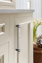 Amerock Carrione Pull 8" Center To Center Marble White/Oil-Rubbed Bronze