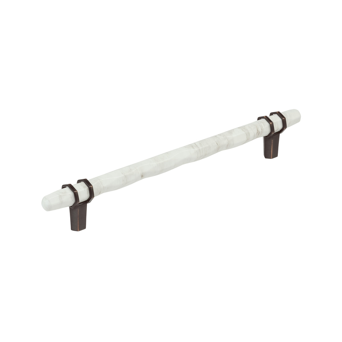 Amerock Carrione Pull 8" Center-to-Center Marble White/Oil Rubbed Bronze
