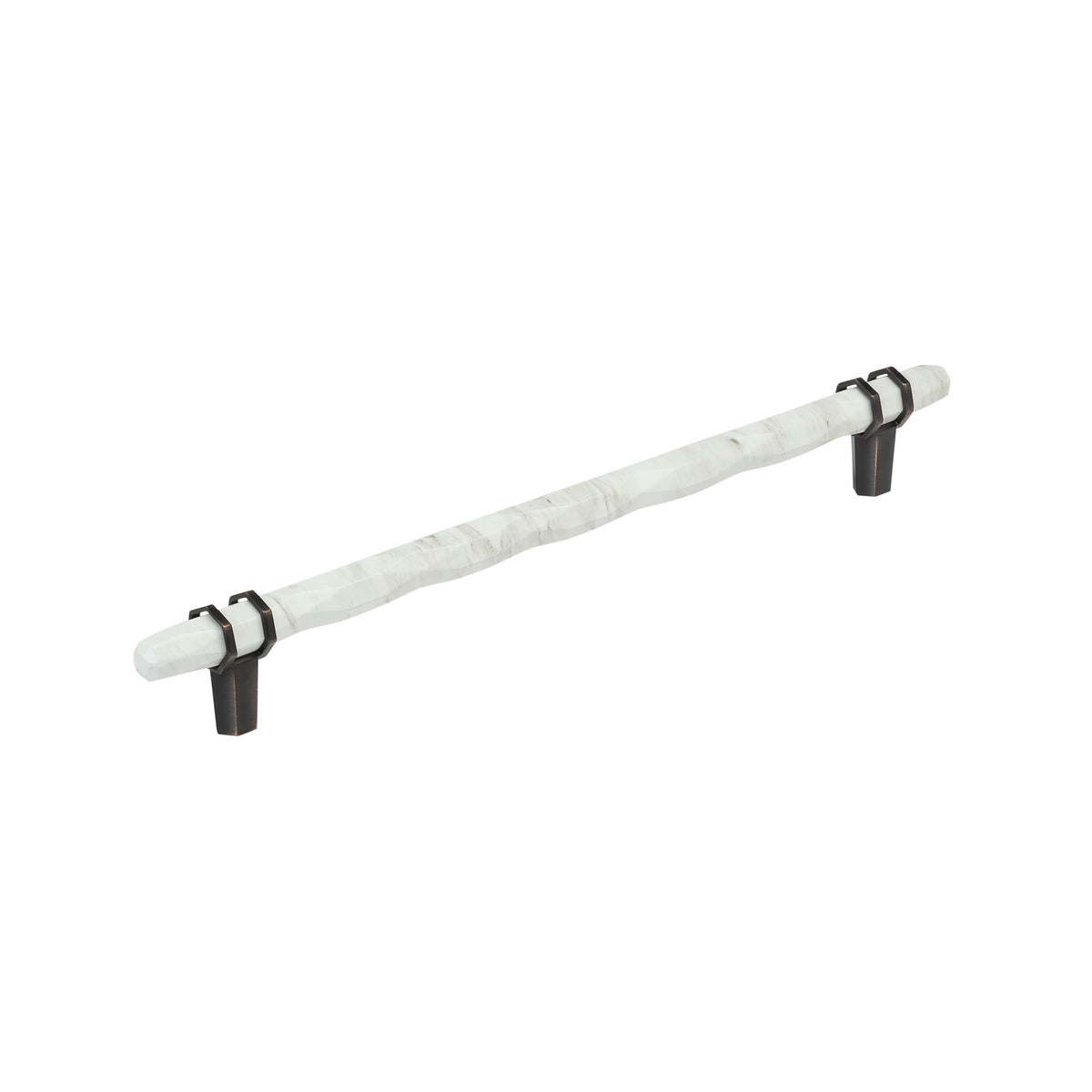 Amerock Carrione Pull 10-1/16" Center-to-Center Marble White/Oil Rubbed Bronze