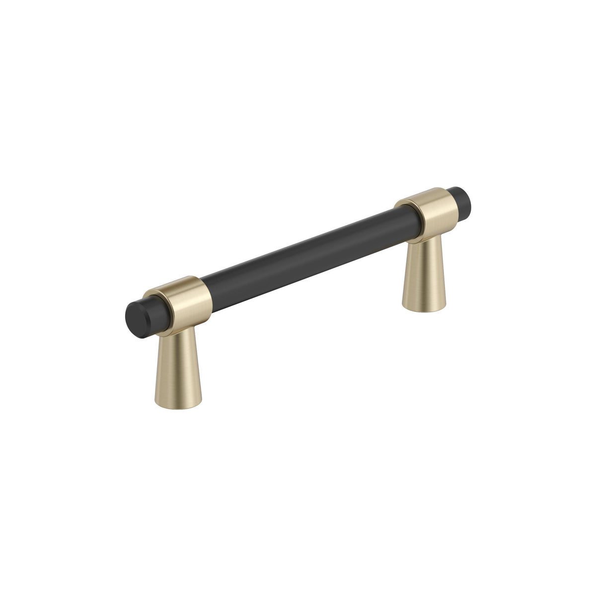 Amerock Mergence Pull Matte Black/Golden Champagne 3-3/4 in. Center-to-Center