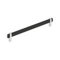 Amerock Mulino Pull Matte Black/Polished Chrome 10-1/16" Center to Center