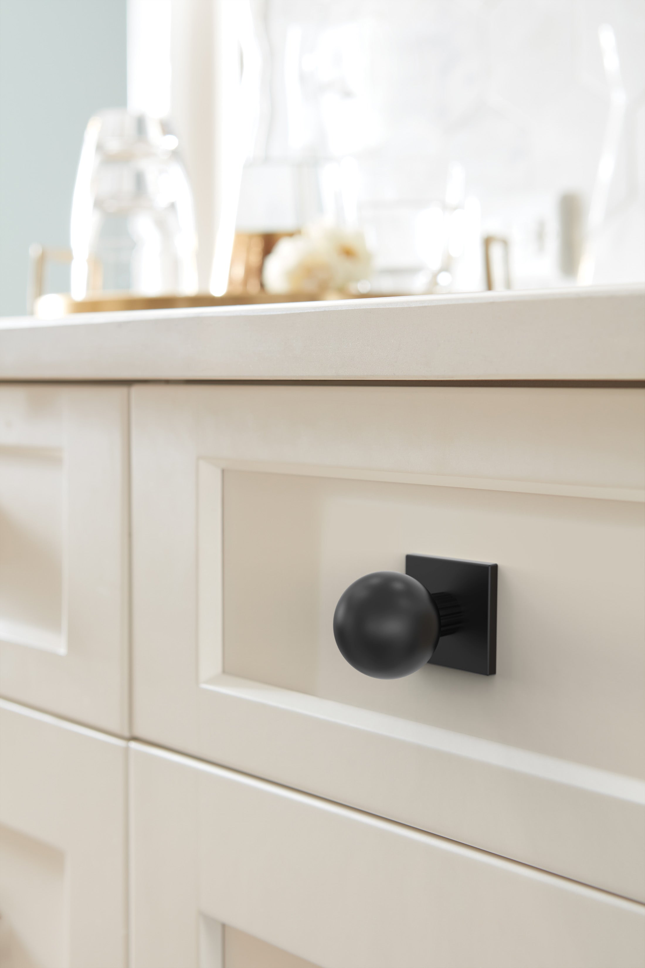 Amerock Ladera Backplate For Knob 1-3/16" Length, Matte Black