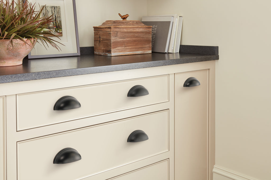 Amerock Ravino Cup Pull 3" Center-to-Center, Matte Black