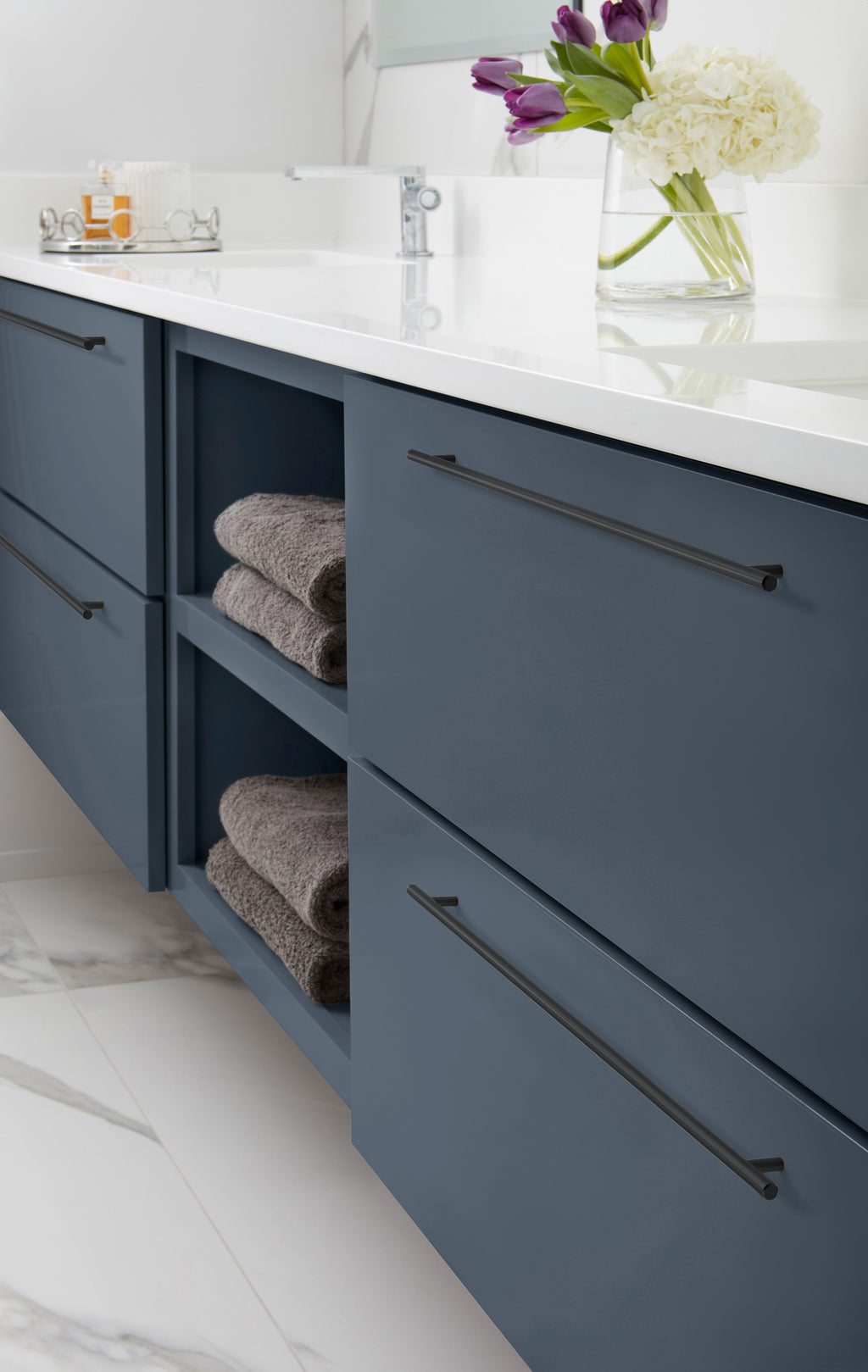 Amerock Bar Pull 25-3/16" Center-to-Center Matte Black