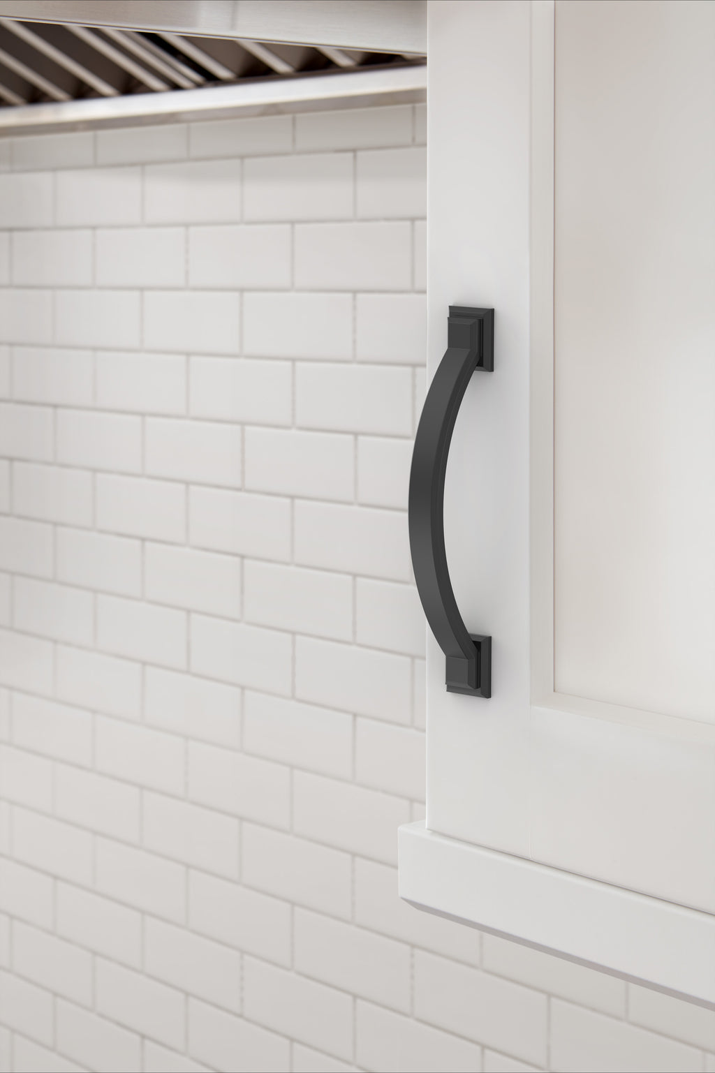 Amerock Sheffield Pull Matte Black 3-3/4" Center to Center