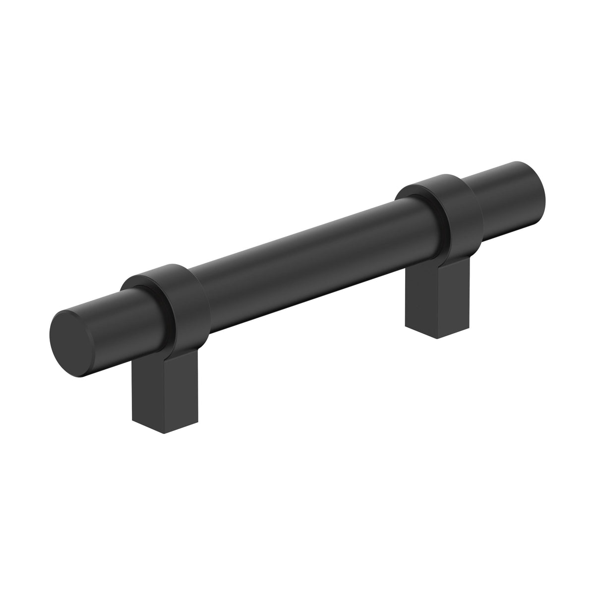 Amerock Central Pull Matte Black 3 in. Center-to-Center
