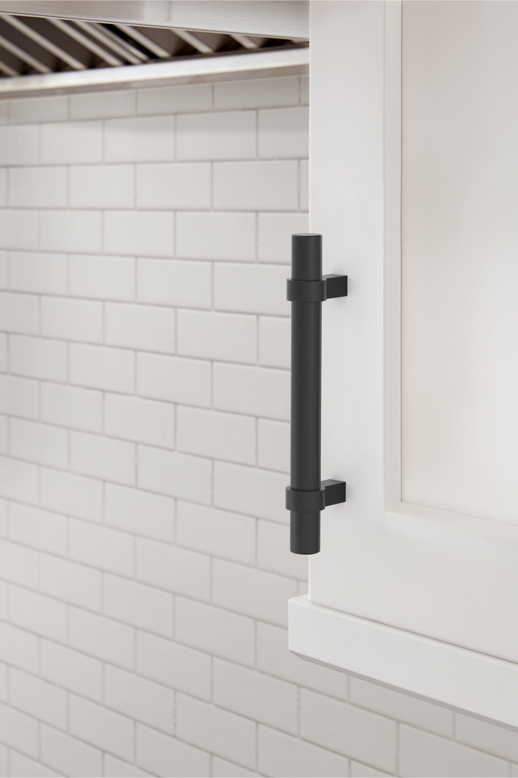 Amerock Central Pull  Matte Black 3-3/4" Center to Center