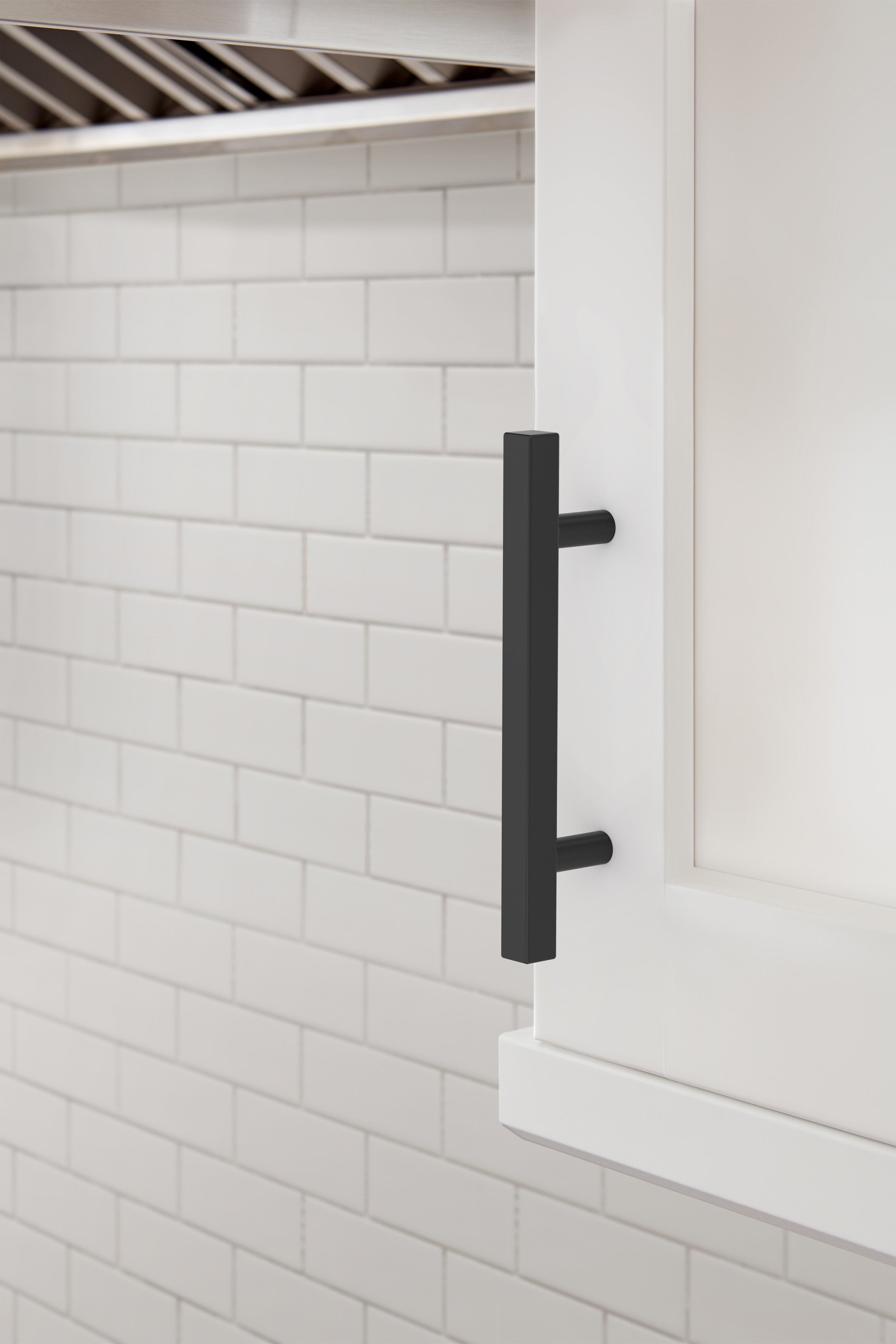 Amerock Bar Square Pull  Matte Black 3-3/4" Center to Center