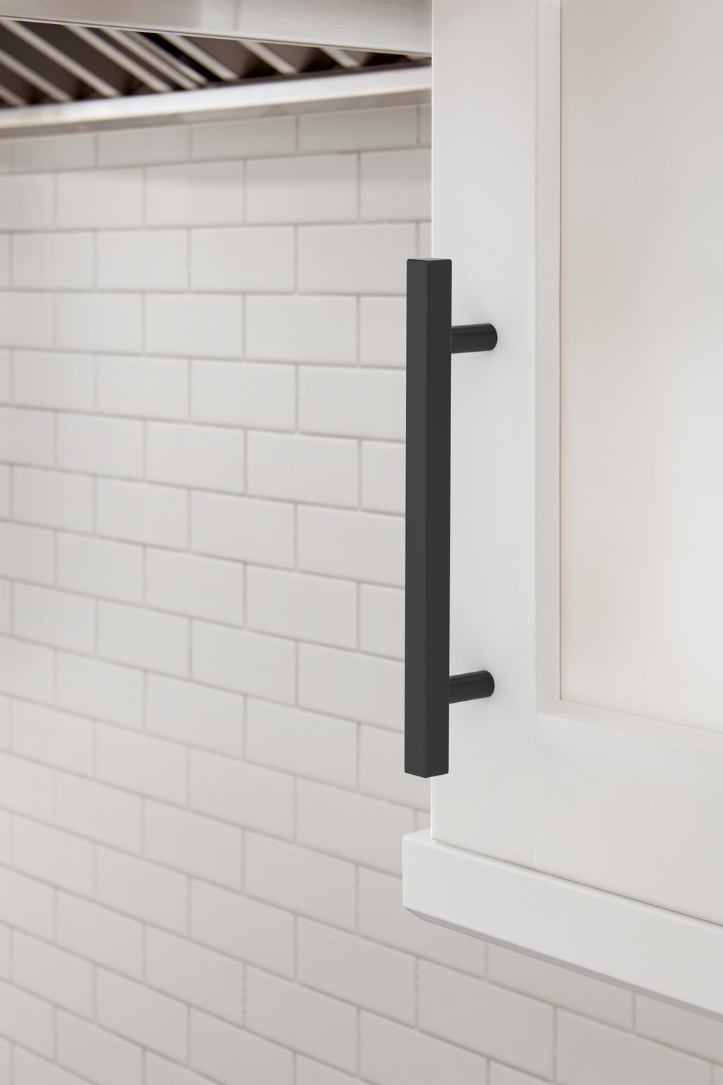 Amerock Bar Square Pull  Matte Black 5-1/16" Center to Center