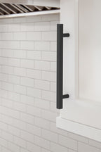 Amerock Bar Square Pull  Matte Black 6-5/16" Center to Center